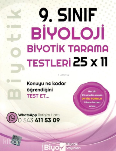 09.Sınıf Biyotik Tarama Testi Biyoloji - 2021