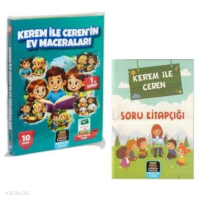 1. Sınıf Kerem İle Ceren Ev Maceraları Okuma Seti - 10 Kitap Takım - Değendirme Kitapçığı İlaveli