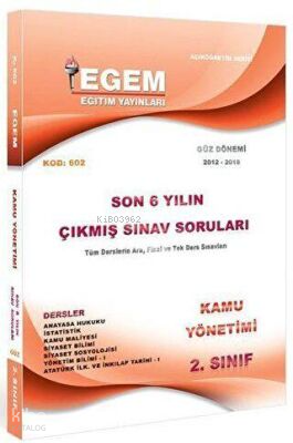 2. Sınıf 3. Yarıyıl Kamu Yönetimi Son 6 Yılın Çıkmış Sınav Soruları | 