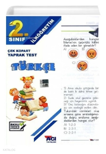 2.Sınıf Açı Türkçe Çek Kopart Yaprak Test | benlikitap.com