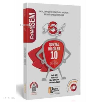 2021 Farklı İsem 6. Sınıf Sosyal Bil. 10 Deneme | benlikitap.com