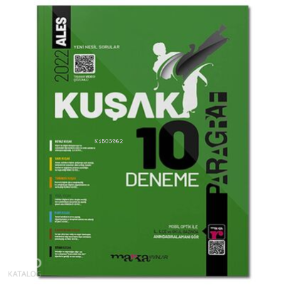 2022 ALES Paragraf Kuşak 10 Deneme Tamamı Video Çözümlü Marka Yayınları