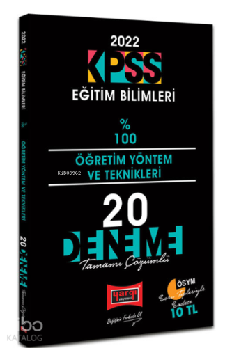 2022 KPSS Eğitim Bilimleri Öğretim Yöntem ve Teknikleri Tamamı Çözümlü