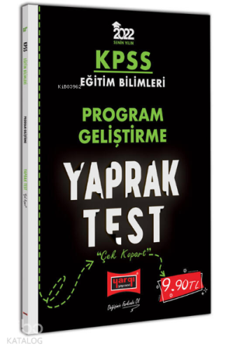 2022 KPSS Eğitim Bilimleri Program Geliştirme Yaprak Test | benlikitap