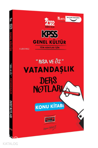 2022 KPSS Genel Kültür Kısa ve Öz Vatandaşlık Ders Notları Konu Kitabı