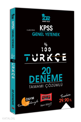 2022 KPSS Genel Yetenek %100 Türkçe Tamamı Çözümlü 20 Deneme | benliki