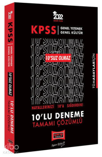 2022 KPSS GY GK 10'SUZ Olmaz Tamamı Çözümlü 10'lu Deneme | benlikitap.