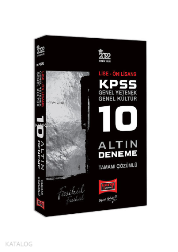 2022 KPSS Lise Önlisans 10 Altın Fasikül Deneme Sınavı | benlikitap.co