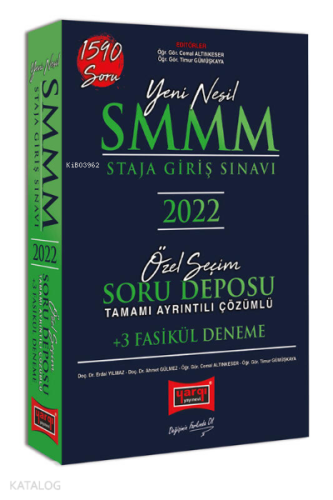 2022 SMMM Staja Giriş Sınavı Tamamı Ayrıntılı Çözümlü Özel Seçim Soru 