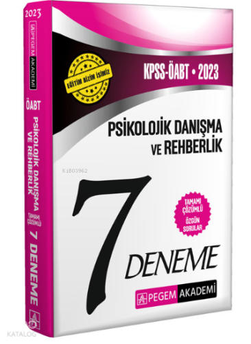 2023 KPSS ÖABT Psikolojik Danışma ve Rehberlik Öğretmenliği 7 Deneme