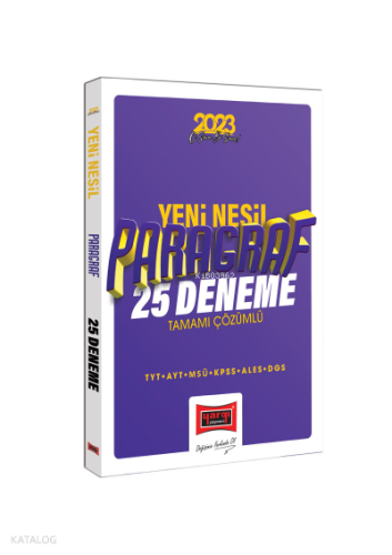 2023 KPSS TYT AYT ALES DGS MSÜ Tamamı Çözümlü Yeni Nesil Paragraf 25 Deneme Sınavı
