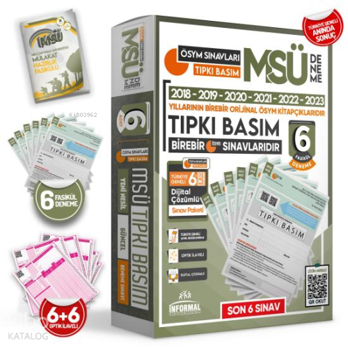 2024 MSÜ ÖSYM Çıkmış Soru Tıpkı Basım Türkiye Geneli Dijital Çözümlü 6lı Kitapçık DENEME Paketi