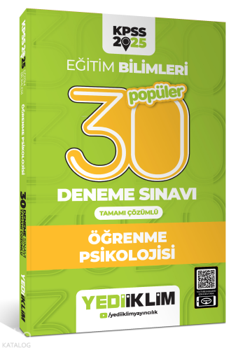 2025 KPSS Eğitim Bilimleri 30 Popüler Öğrenme Psikolojisi Tamamı Çözüm