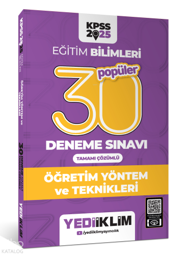 2025 KPSS Eğitim Bilimleri 30 Popüler Öğretim Yöntem ve Teknikleri Tam