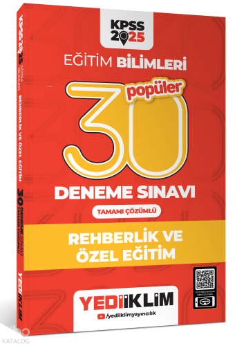 2025 KPSS Eğitim Bilimleri 30 Popüler Rehberlik ve Özel Eğitim Tamamı 