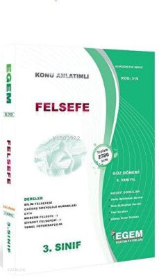 3. Sınıf 5. Yarıyıl Felsefe Konu Anlatımlı Soru Bankası