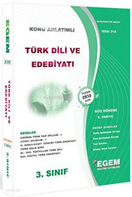 3. Sınıf 5. Yarıyıl Türk Dili ve Edebiyatı Konu Anlatımlı Soru Bankası