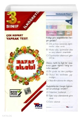 3.Sınıf Açı Hayat Bilgisi Çek Kopart Yaprak Test | benlikitap.com