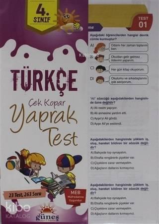 4. Sınıf Türkçe Çek Kopar Yaprak Test | benlikitap.com