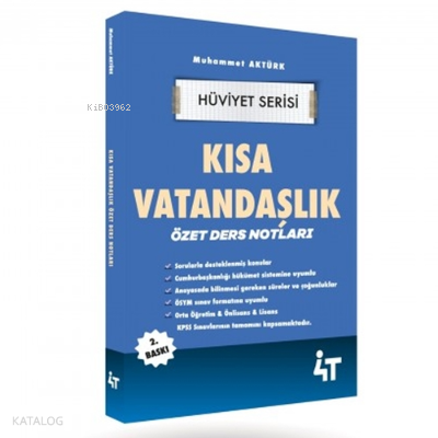 4T Yayınları KPSS Kısa Vatandaşlık Özet Ders Notlar | benlikitap.com
