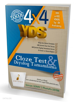 4x4 YDS Seti; Cloze Test Diyalog Tamamlama