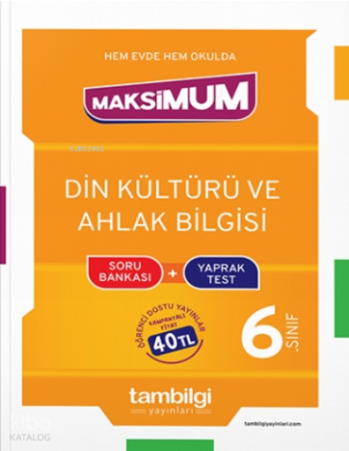 6. Sınıf Din Kültürü Ve Ahlak Bilgisi Soru Bankası + Yaprak Test Tambilgi Yayınları