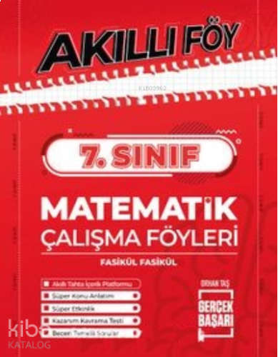 7. Sınıf;Akıllı Föy Matematik Çalışma Föyleri Fasikül Fasikül | benlik