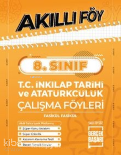 8. Sınıf;Akıllı Föy T.C. İnkılap Tarihi ve Atatürkçülük Çalışma Föyler