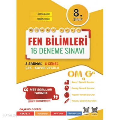 8. Sınıf Omage Gold Fen Bilimleri 16 Deneme Sınavı | benlikitap.com