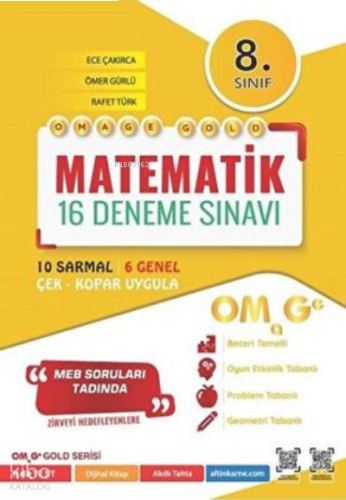 8. Sınıf Omage Gold Matematik 16 Deneme Sınavı | benlikitap.com
