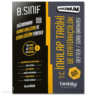 8.Sınıf T.C İnkılap Tarihi Ve Atatürkçülük Defter/Soru Bankası Tambilgi Yayınları