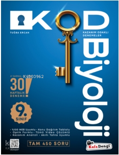 9. Sınıf KOD Biyoloji Haftalık Sarmal Deneme- 30 Haftalık | benlikitap
