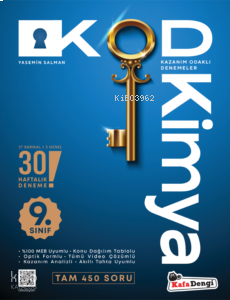 9. Sınıf KOD Kimya Haftalık Sarmal Deneme- 30 Haftalık | benlikitap.co