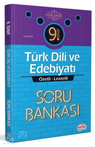 9. Sınıf Vip Türk Dili Ve Edebiyatı Özetli Lezzetli Soru Bankası | ben