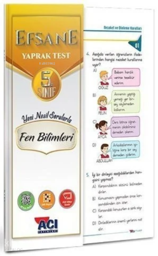 Açı Yayınları 5. Sınıf Fen Bilimleri Yaprak Test | benlikitap.com