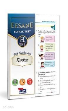 Açı Yayınları 8.Sınıf Efsane Türkçe Yaprak Test | benlikitap.com