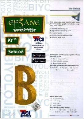 Açı Yayınları AYT Biyoloji Efsane Çek Kopart Yaprak Test | benlikitap.