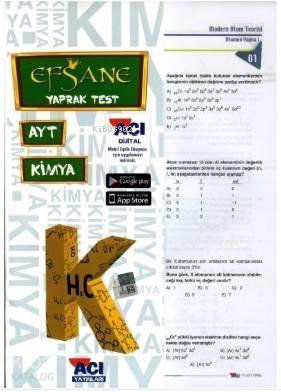 Açı Yayınları AYT Kimya Efsane Çek Kopart Yaprak Test | benlikitap.com