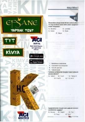 Açı Yayınları TYT Kimya Efsane Çek Kopart Yaprak Test | benlikitap.com