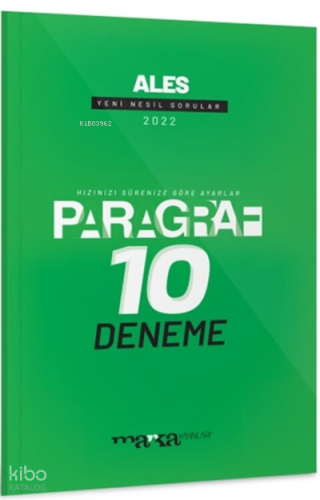 ALES Paragraf Yeni Nesil 10 Deneme Marka Yayınları