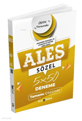 Ales Sözel 5 X50 Denemetamamı Çözümlü | benlikitap.com