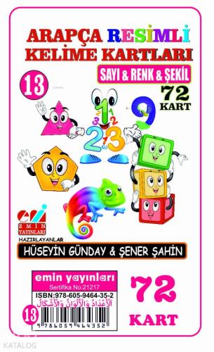 Arapça 13.Sayı-Renk-Şekil / Resimli Kelime Kartları 72-Kart | benlikit