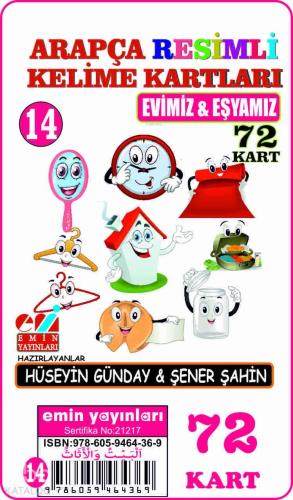 Arapça 14.Evimiz ve Eşyamız / Resimli Kelime Kartları 72-Kart | benlik