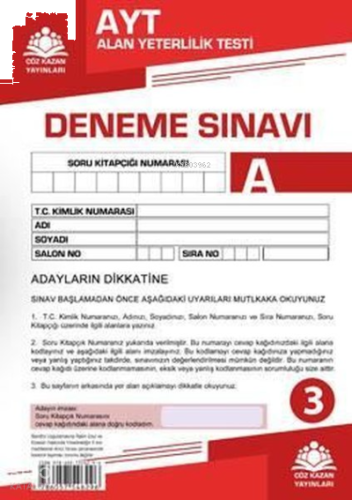 AYT Kurumsal Deneme Sınavı-3