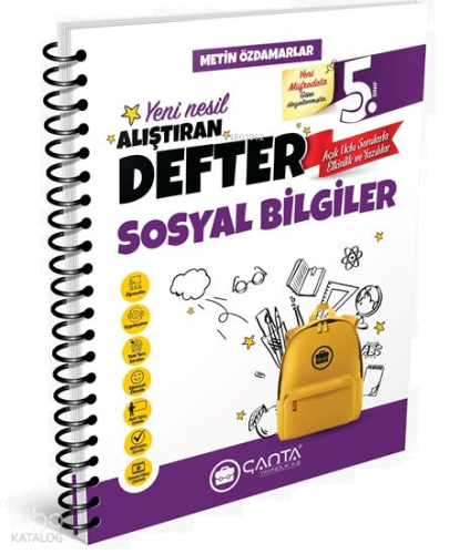 Çanta 5. Sınıf Sosyal Bilgiler Okula Yardımcı Alıştıran Defter | benli