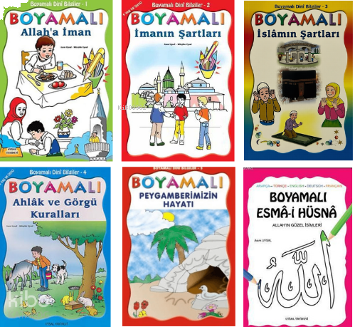 Çocuklar İçin Boyamalı Dini Bilgiler Seti (6 Kitap) | benlikitap.com