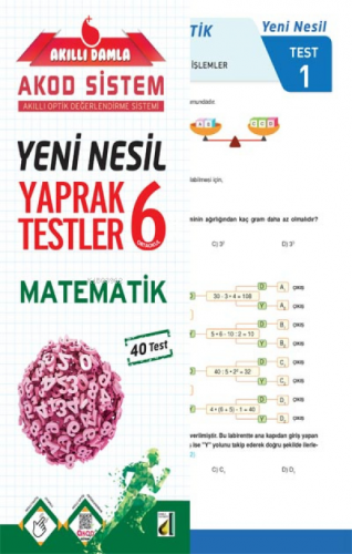 Damla Eğitim Yeni Nesil Matematik Yaprak Testler - 6 | benlikitap.com