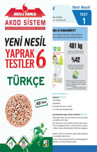 Damla Eğitim Yeni Nesil Türkçe Yaprak Testler - 6 | benlikitap.com