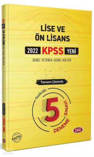 Data Kpss Lise Ve Ön Lisans Tamamı Çözümlü 5 Deneme Sınavı 2022 | benl