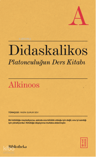 Didaskalikos ;Platonculuğun Ders Kitabı | benlikitap.com